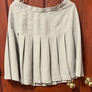 Laura Scott Pleated Skirt Knee Length Classic Waistband Light Green Size 14